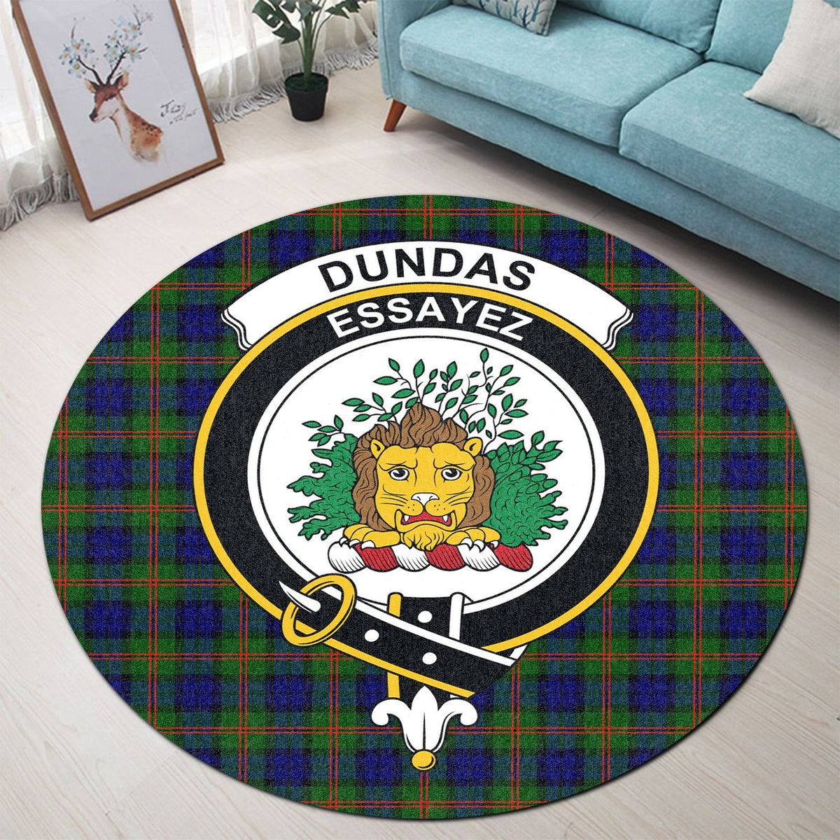 Dundas Modern 02 Tartan Crest Round Rug