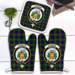 Dundas Modern 02 Tartan Crest Oven Mitt And Pot Holder (2 Oven Mitts + 1 Pot Holder)