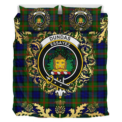 Dundas Modern 02 Tartan Crest Bedding Set - Golden Thistle Style