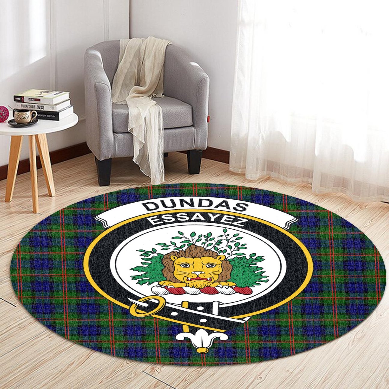 Dundas Modern 02 Tartan Crest Round Rug