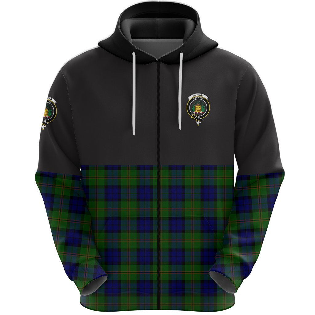 Dundas Modern Clan Half Of Tartan Zipper Hoodie