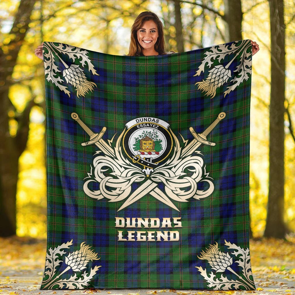 Dundas Modern Tartan Gold Courage Symbol Blanket