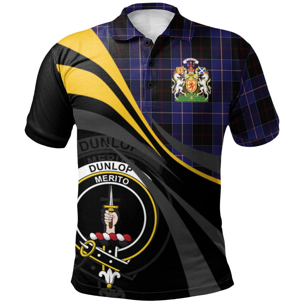 Dunlop Tartan Polo Shirt - Royal Coat Of Arms Style