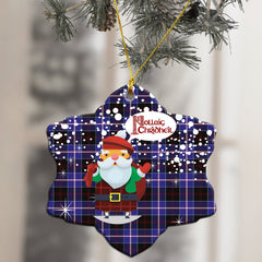 Dunlop Modern Tartan Christmas Ceramic Ornament - Santa Style