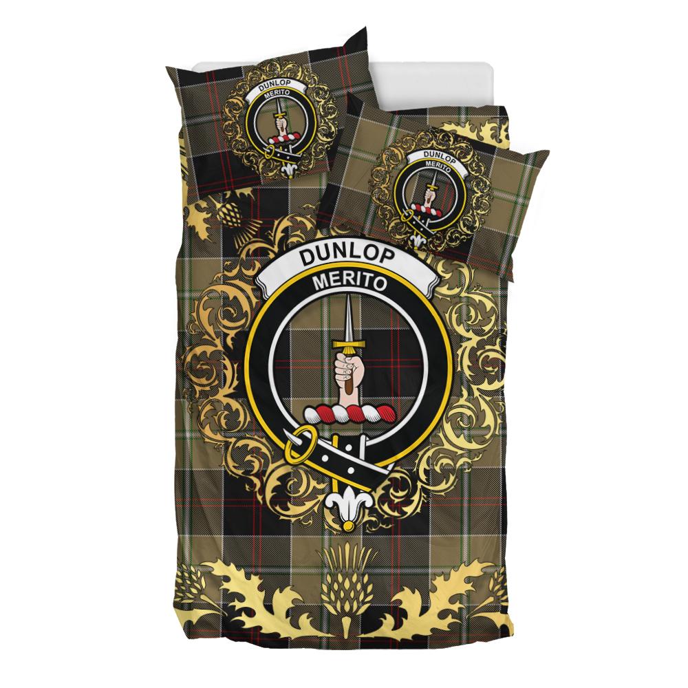 Dunlop Hunting Tartan Crest Bedding Set - Golden Thistle Style