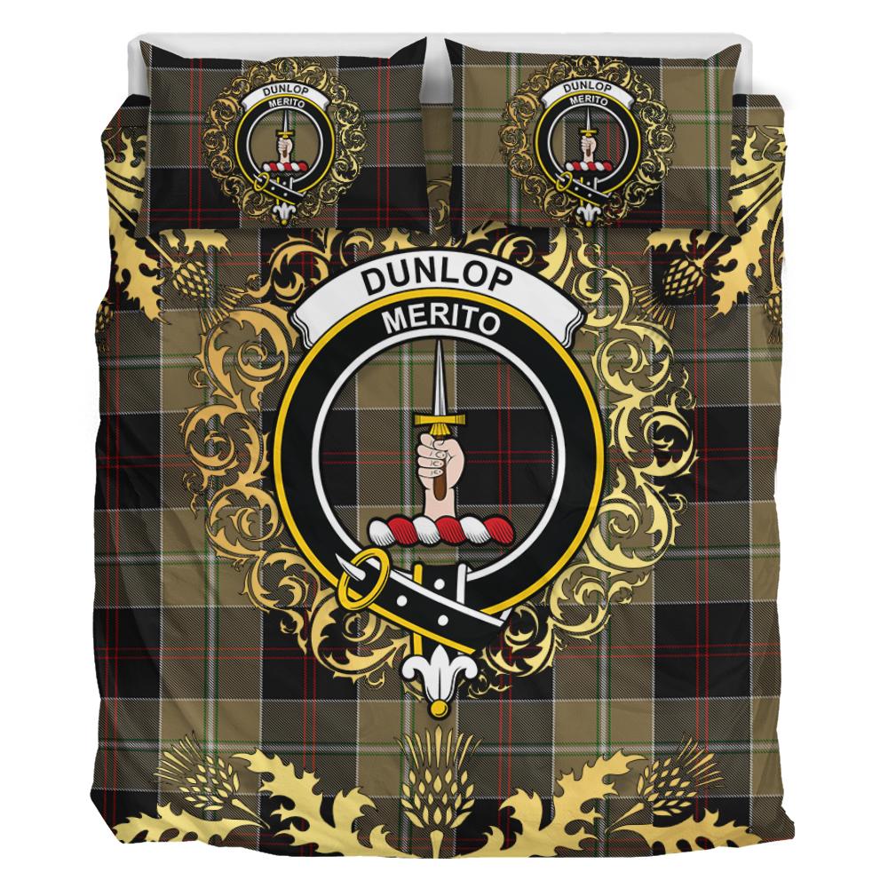 Dunlop Hunting Tartan Crest Bedding Set - Golden Thistle Style