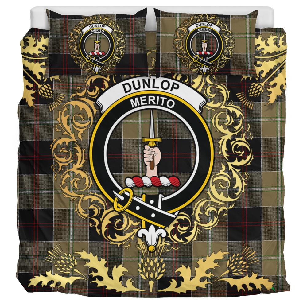 Dunlop Hunting Tartan Crest Bedding Set - Golden Thistle Style