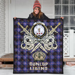 Dunlop Modern Tartan Crest Legend Gold Royal Premium Quilt