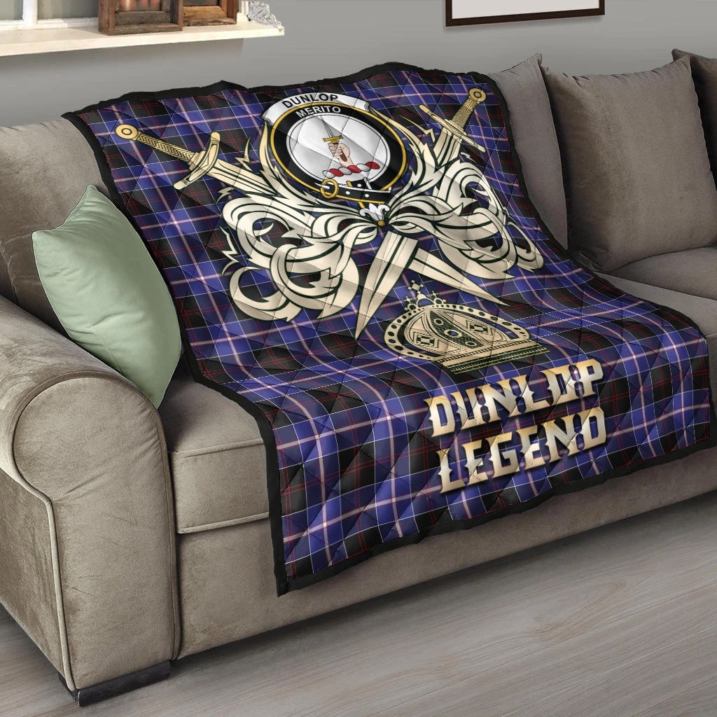 Dunlop Modern Tartan Crest Legend Gold Royal Premium Quilt