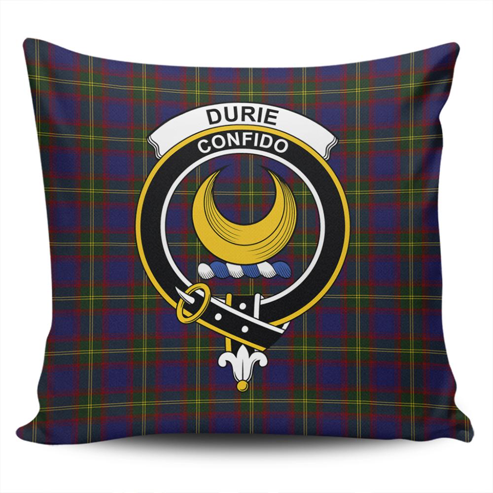 Scottish Durie Tartan Crest Pillow Cover - Tartan Cushion Cover