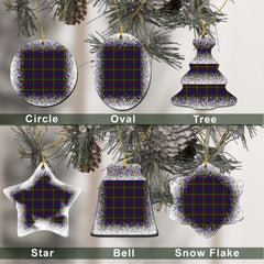 Durie Tartan Christmas Ceramic Ornament - Snow Style
