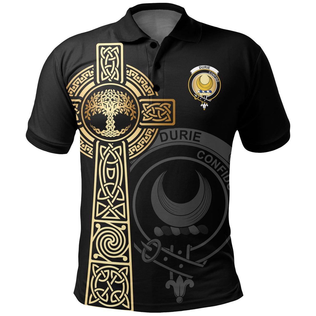 Durie Clan Unisex Polo Shirt - Celtic Tree Of Life