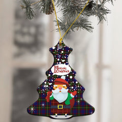 Durie Tartan Christmas Ceramic Ornament - Santa Stylec