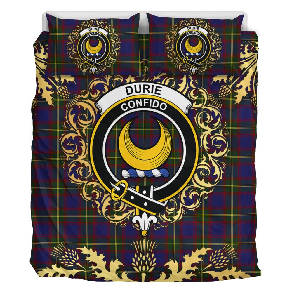 Durie Tartan Crest Bedding Set - Golden Thistle Style