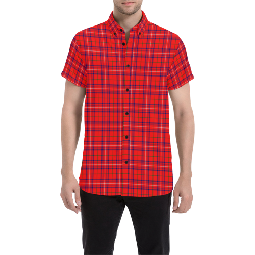 Rose Modern Tartan Men Shirt