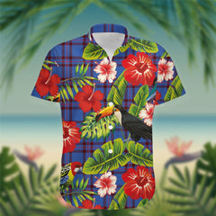 Elliot Tartan Hawaiian Shirt Hibiscus, Coconut, Parrot, Pineapple - Tropical Garden Shirt