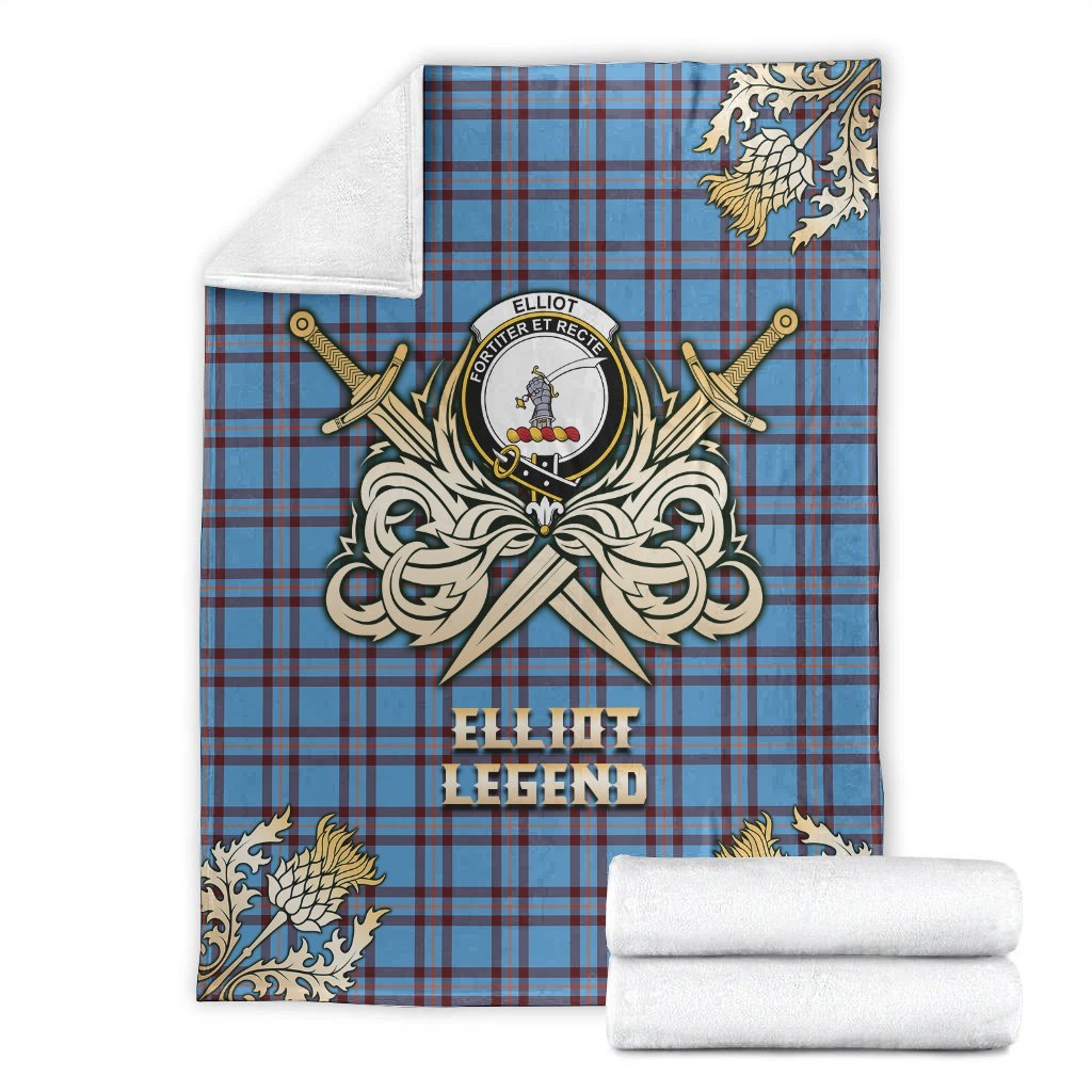 Elliot Ancient Tartan Gold Courage Symbol Blanket