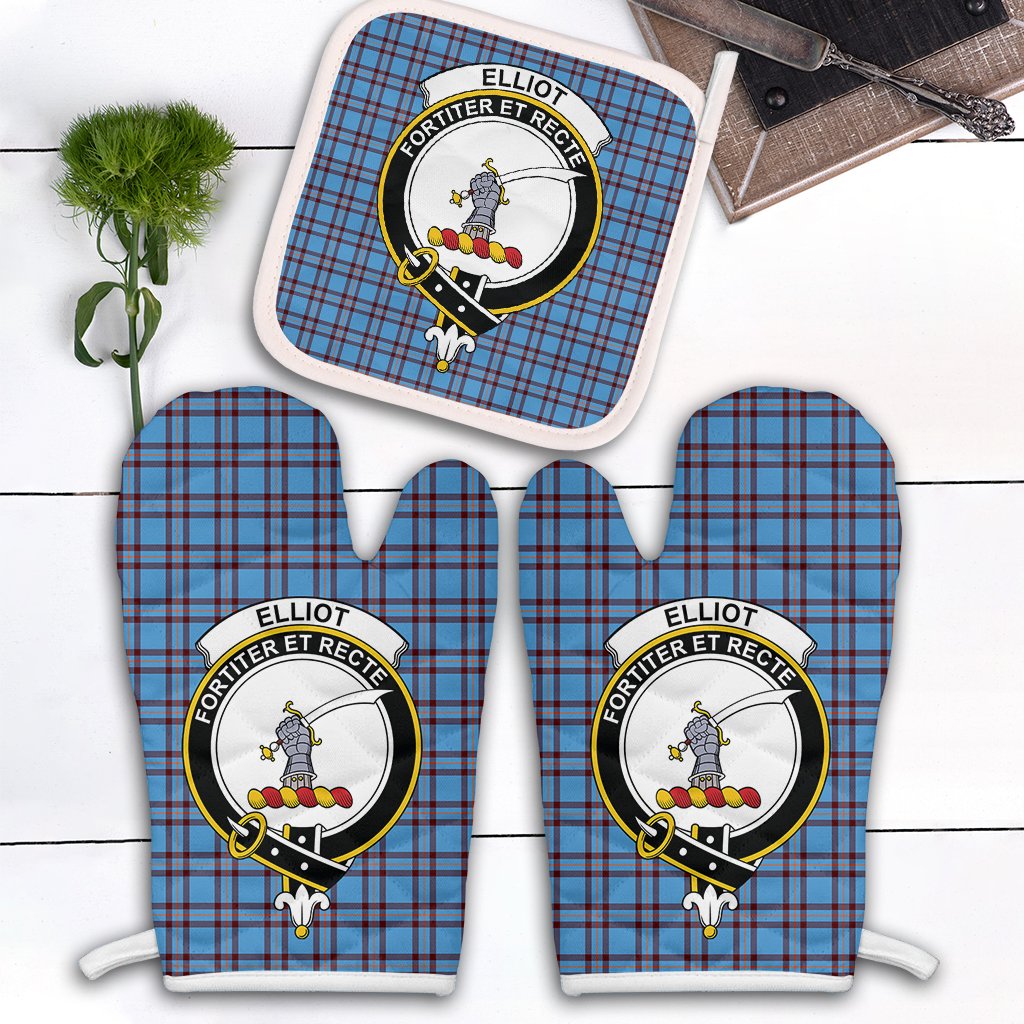 Elliot Ancient Tartan Crest Oven Mitt And Pot Holder (2 Oven Mitts + 1 Pot Holder)