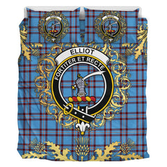 Elliot Ancient Tartan Crest Bedding Set - Golden Thistle Style