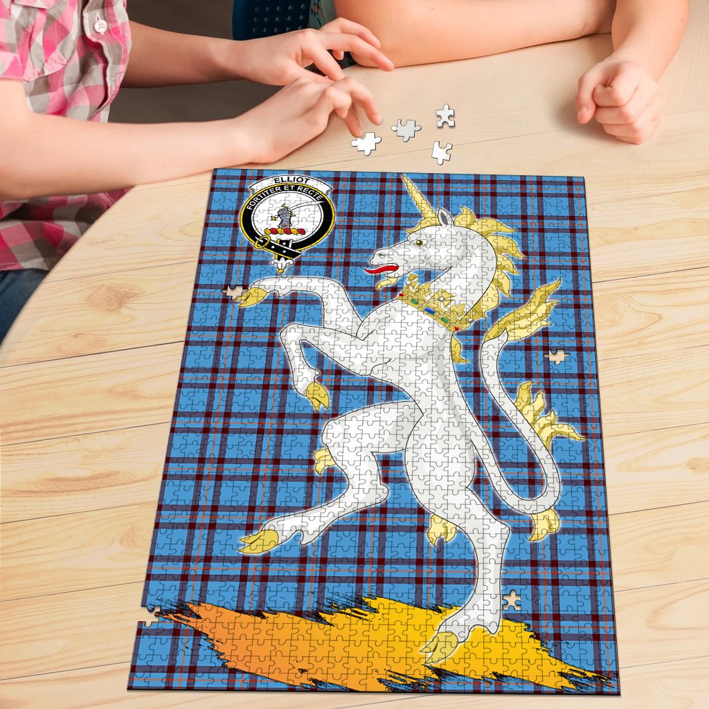 Elliot Ancient Tartan Crest Unicorn Scotland Jigsaw Puzzles