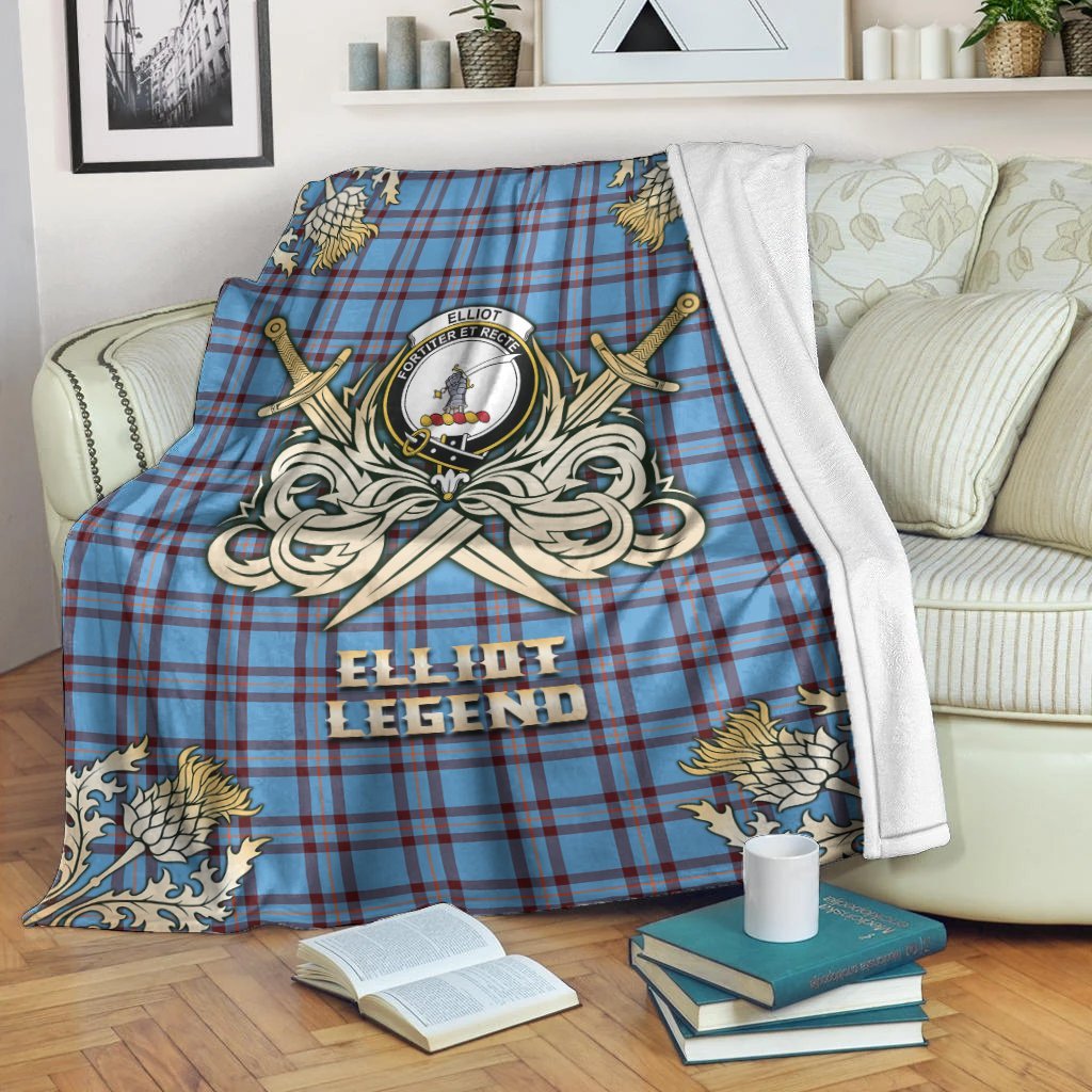 Elliot Ancient Tartan Gold Courage Symbol Blanket