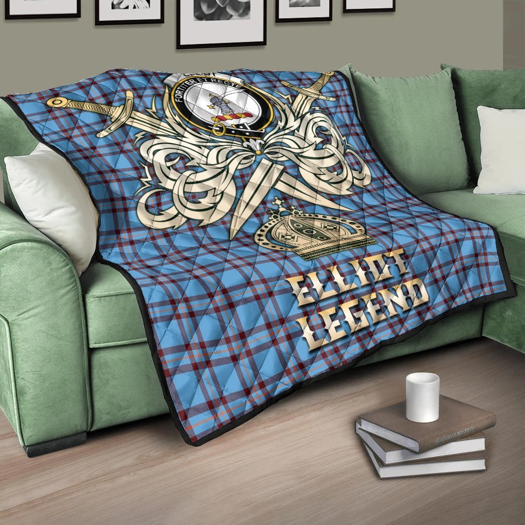 Elliot Ancient Tartan Crest Legend Gold Royal Premium Quilt