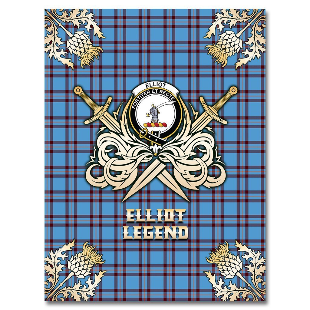 Elliot Ancient Tartan Gold Courage Symbol Blanket