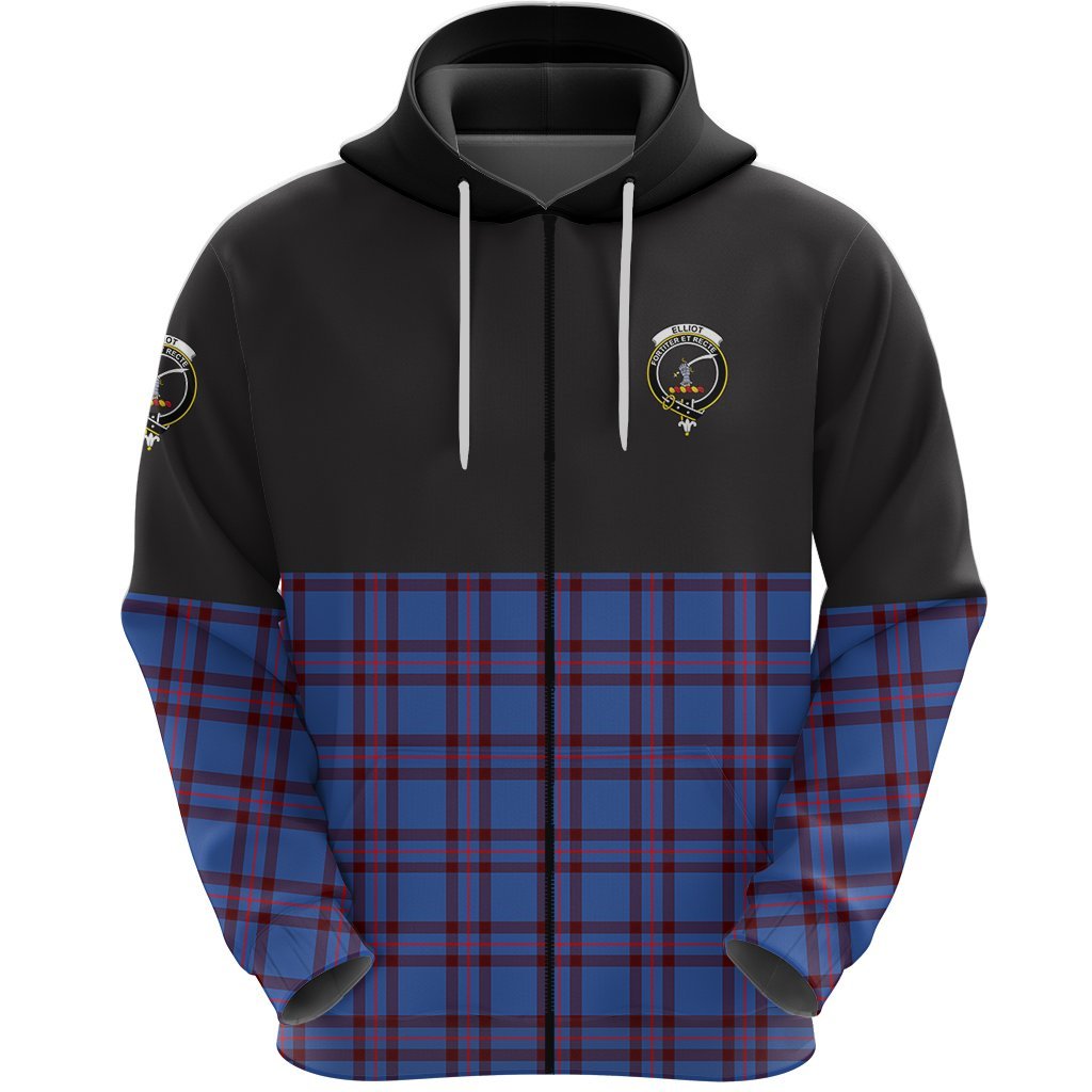 Elliot Modern Clan Half Of Tartan Zipper Hoodie