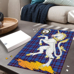 Elliot Modern Tartan Crest Unicorn Scotland Jigsaw Puzzles