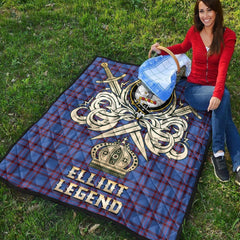 Elliot Modern Tartan Crest Legend Gold Royal Premium Quilt