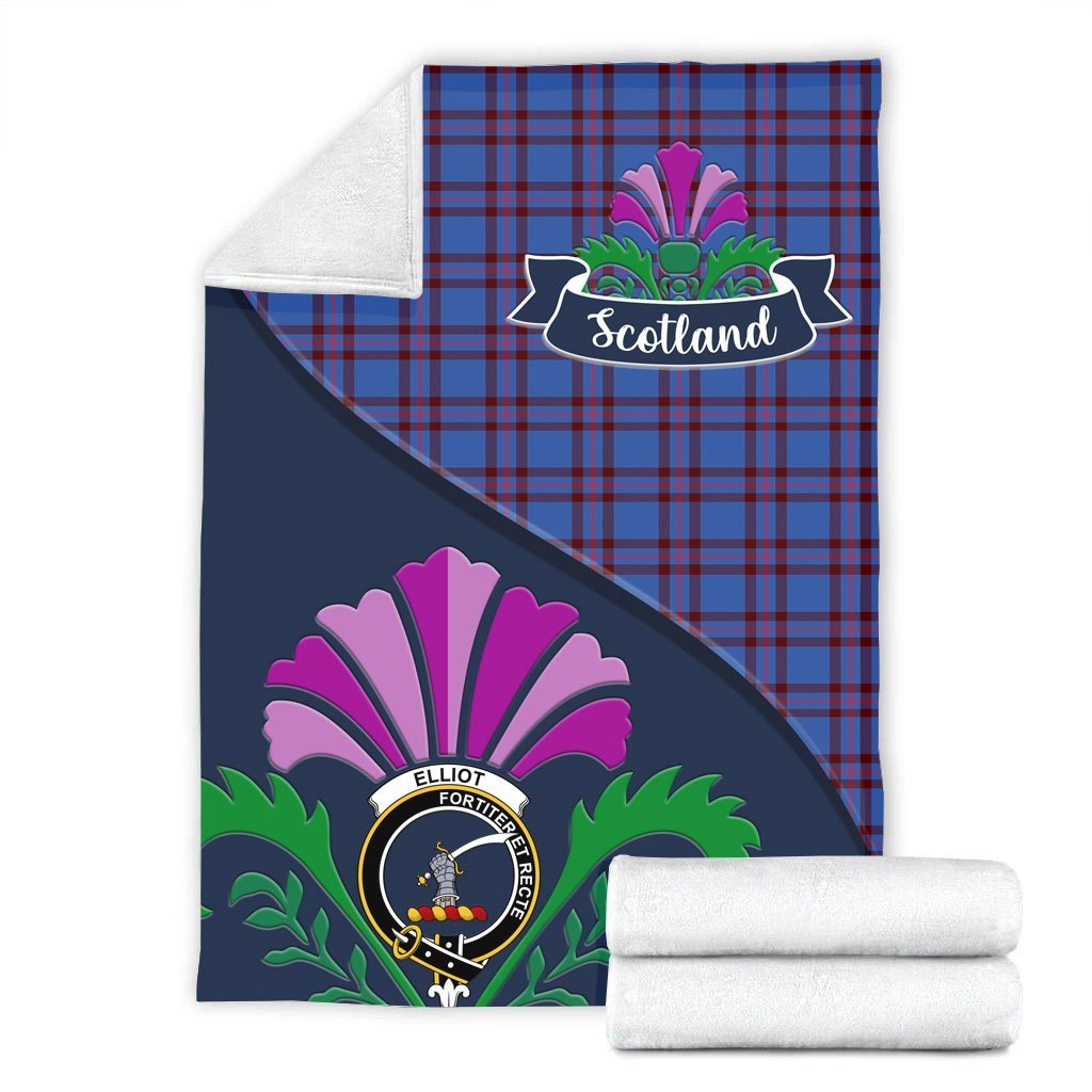 Elliot Tartan Crest Premium Blanket - Thistle Style