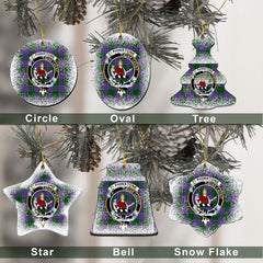 Elphinstone Tartan Christmas Ceramic Ornament - Snow Style