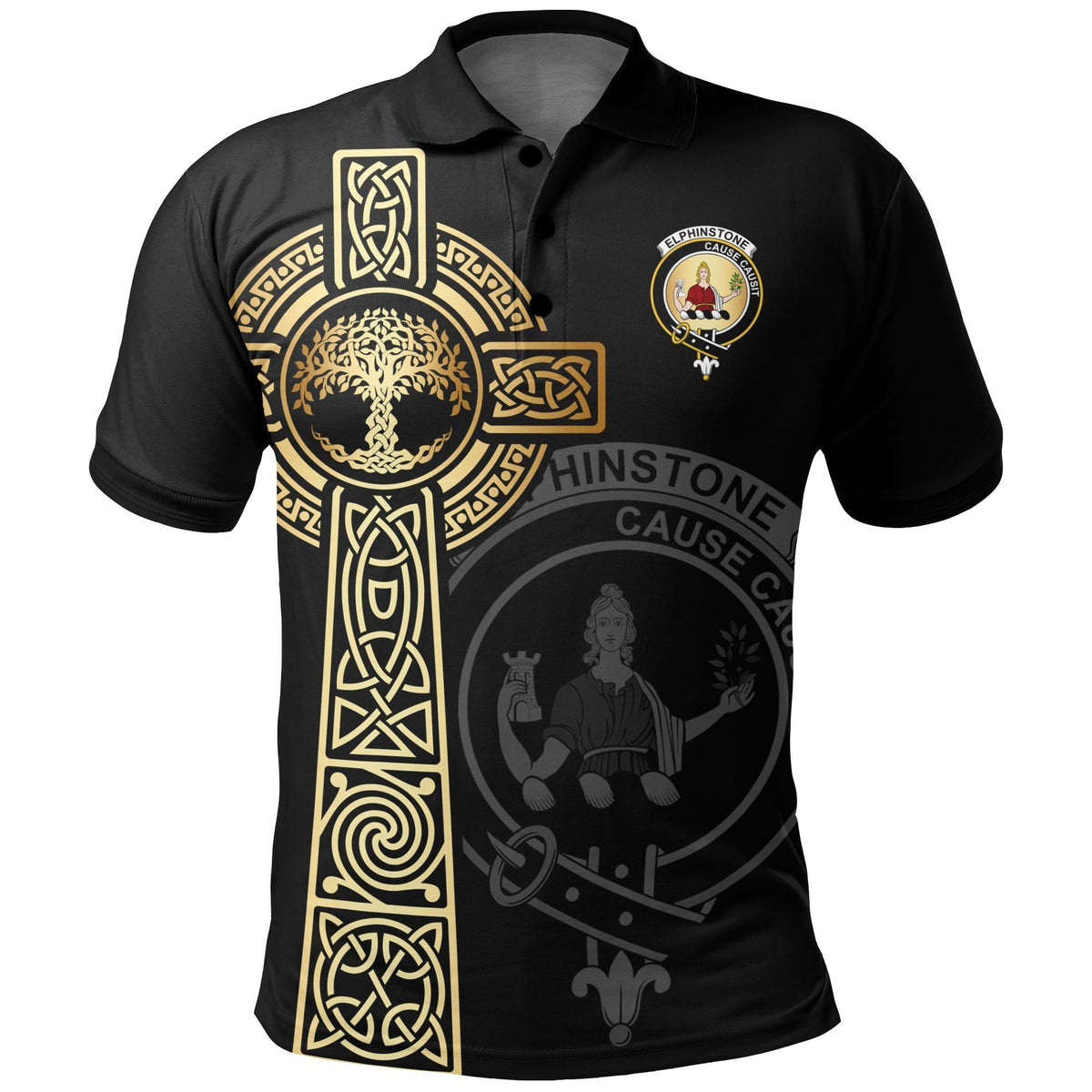 Elphinstone Clan Unisex Polo Shirt - Celtic Tree Of Life