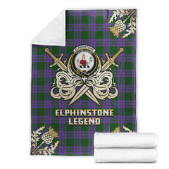 Elphinstone Tartan Gold Courage Symbol Blanket