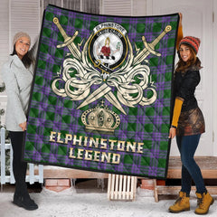 Elphinstone Tartan Crest Legend Gold Royal Premium Quilt