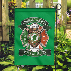 Emerald Society Irish Green Garden Flag