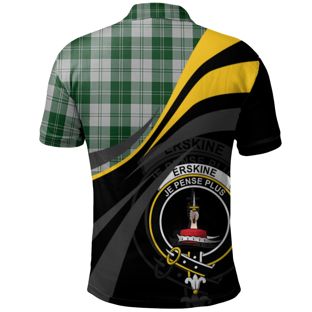 Erskine Green Tartan Polo Shirt - Royal Coat Of Arms Style