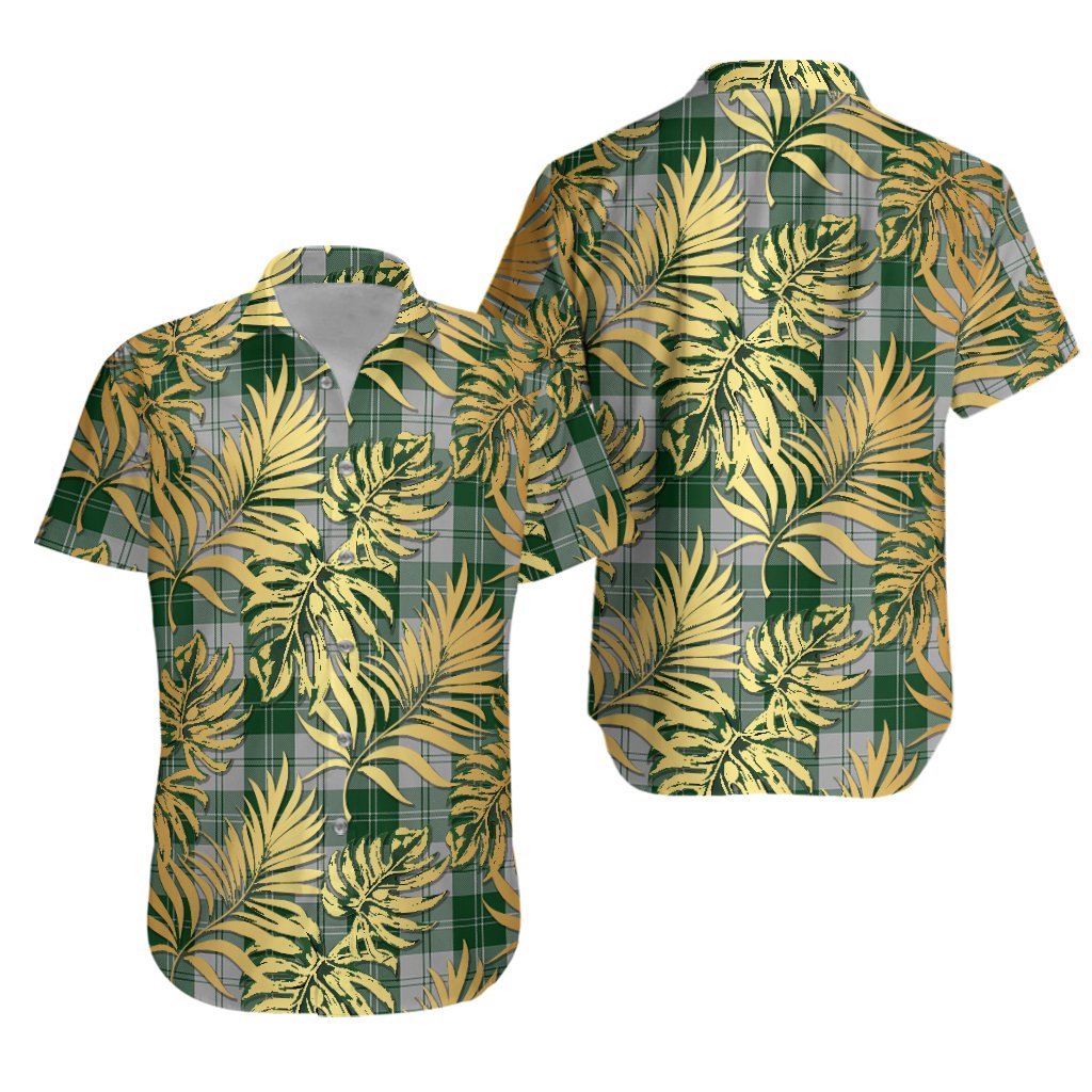Erskine Green Tartan Vintage Leaves Hawaiian Shirt