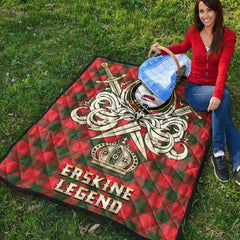Erskine Modern Tartan Crest Legend Gold Royal Premium Quilt