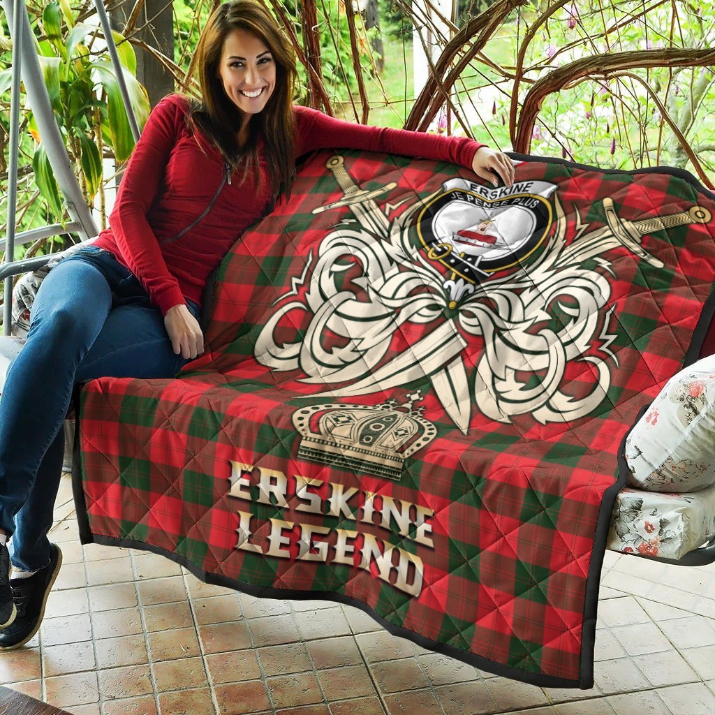 Erskine Modern Tartan Crest Legend Gold Royal Premium Quilt