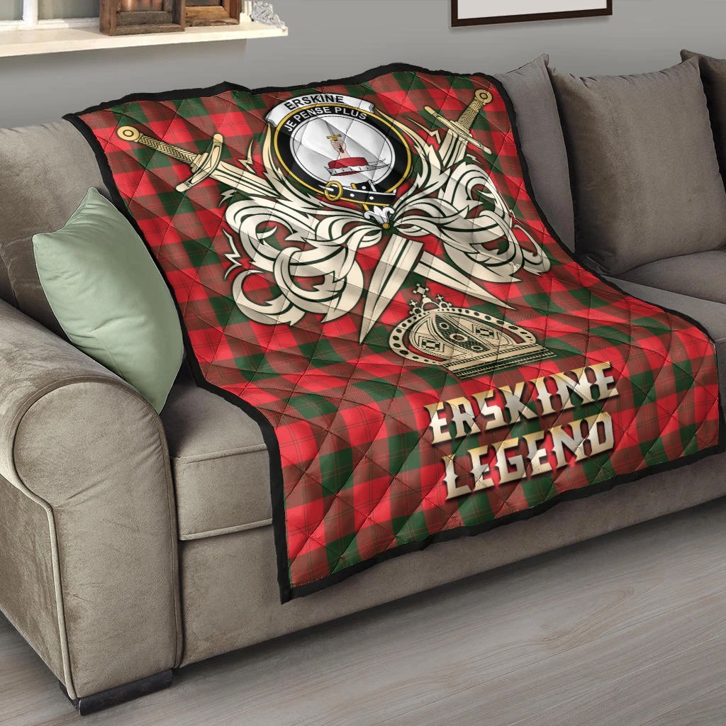 Erskine Modern Tartan Crest Legend Gold Royal Premium Quilt