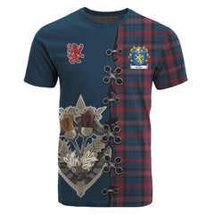 Evans Tartan T-shirt - Lion Rampant And Celtic Thistle Style