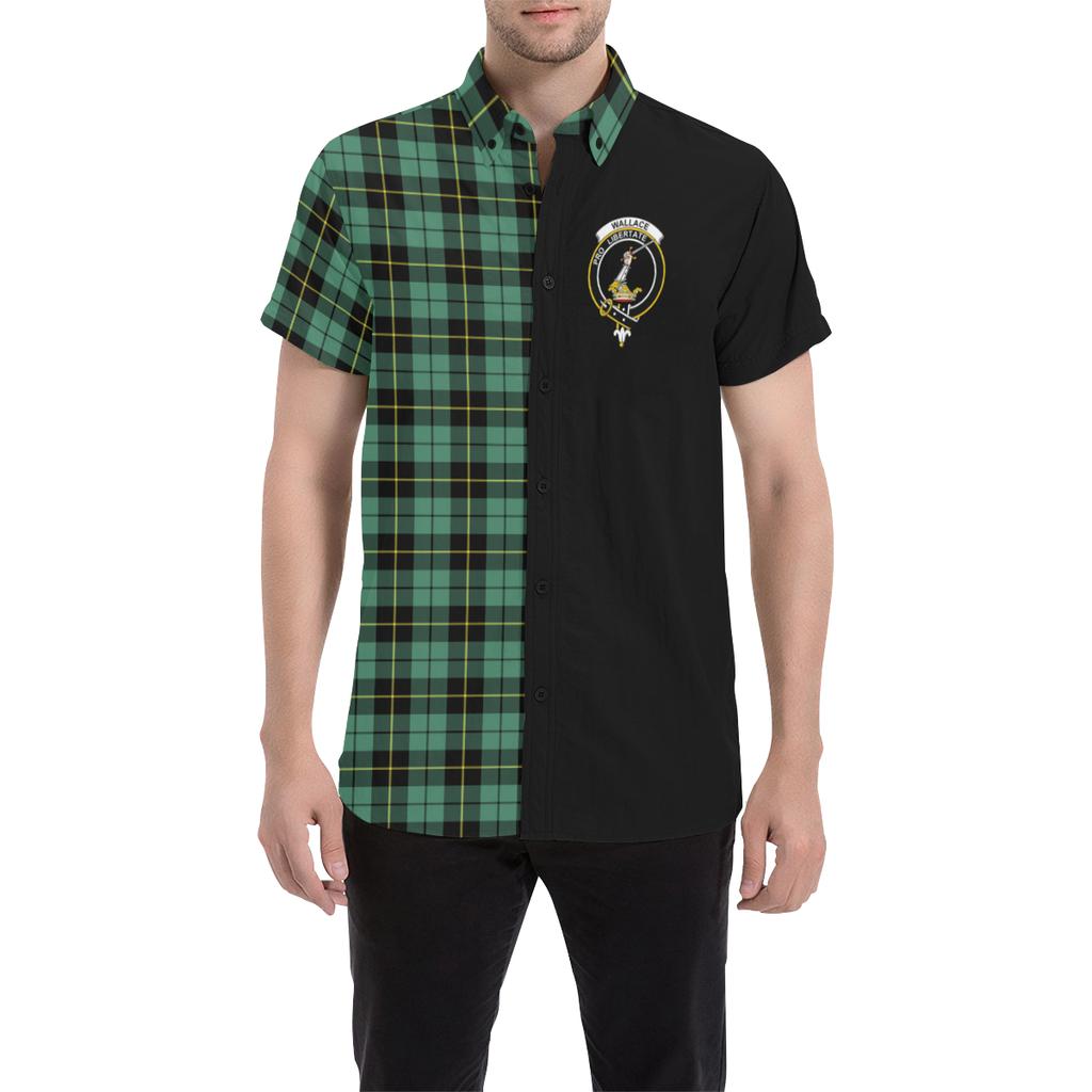 Wallace Hunting Ancient Tartan Men Shirt Haft Style