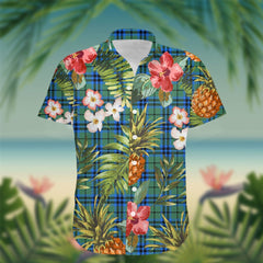 Falconer Tartan Hawaiian Shirt Hibiscus, Coconut, Parrot, Pineapple - Tropical Garden Shirt