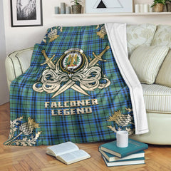 Falconer Tartan Gold Courage Symbol Blanket