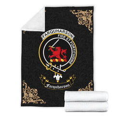 Farquharson Crest Tartan Premium Blanket Black
