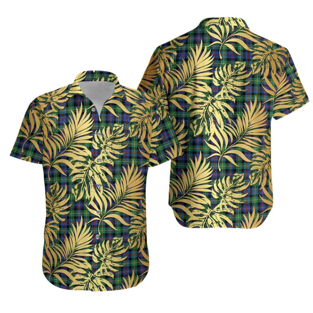 Farquharson Ancient Tartan Vintage Leaves Hawaiian Shirt