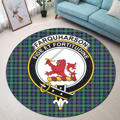 Farquharson Ancient Tartan Crest Round Rug