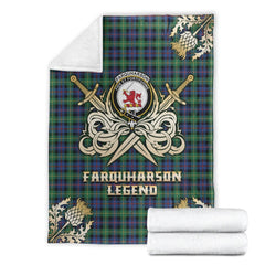 Farquharson Ancient Tartan Gold Courage Symbol Blanket