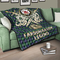 Farquharson Ancient Tartan Crest Legend Gold Royal Premium Quilt